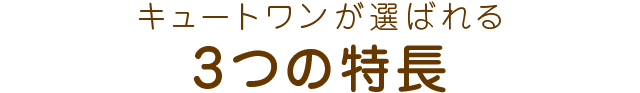 キュートワンが選ばれる 3つの特徴